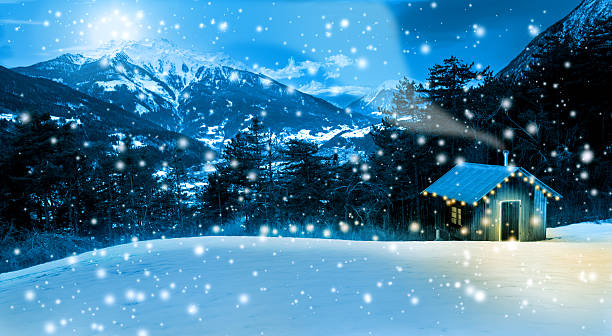 istock Small cozy Christmas cottage ,in the mountains 452518447