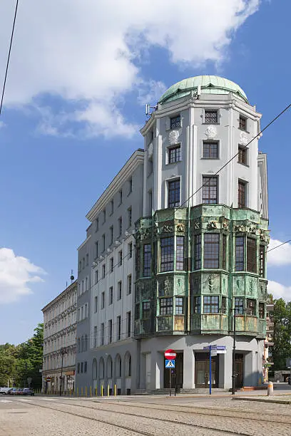 Poland, Upper Silesia, Zabrze, former Admiralpalast building, front view in afternoon light