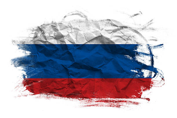 istock Russian flag on Crumpled paper texture 452522301