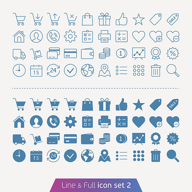 Series of shopping and money icons vector art illustration