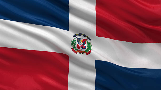 bandeira da república dominicana - dominican flag - fotografias e filmes do acervo