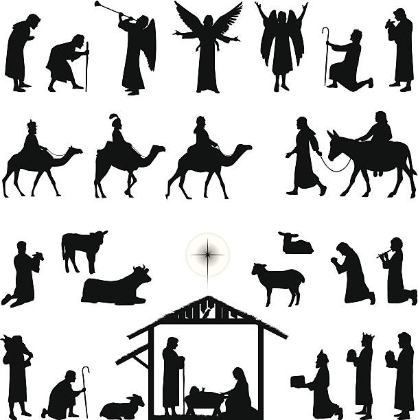 nativity - joseph stock illustrations