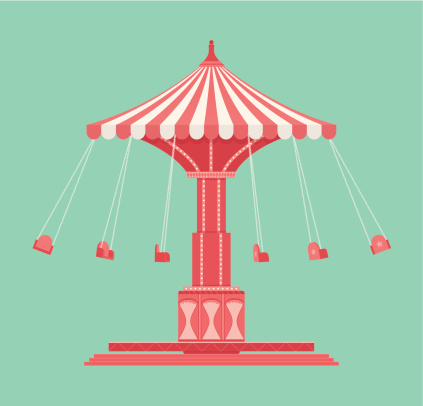 A retro style illustration of chain swing carousel. This is an editable EPS 10 vector illustration with transparencies and gradients. It is organised into easy to edit layers and also includes a high resolution JPEG.