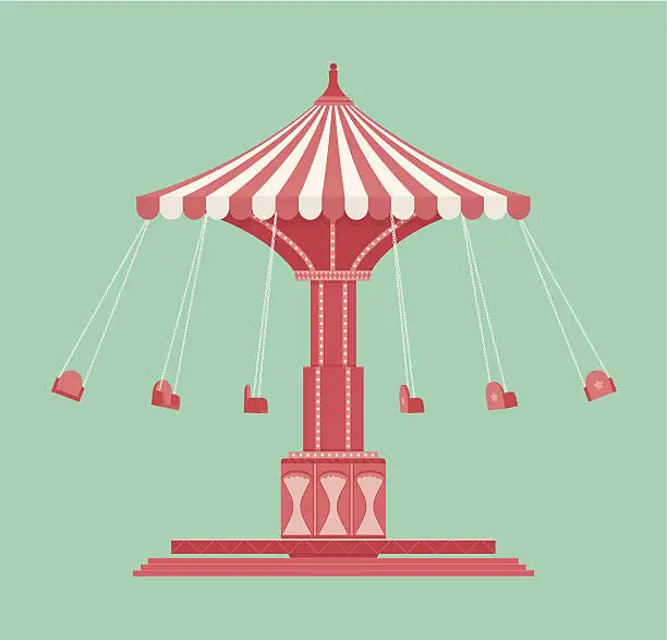 Vector illustration of Vintage Swing Carousel