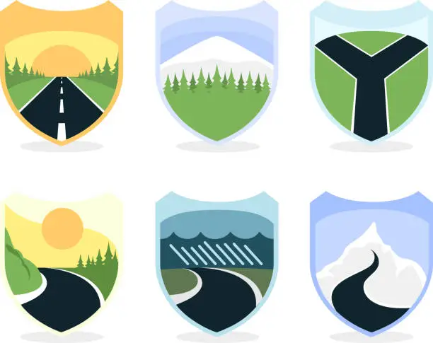 Vector illustration of Route Signs