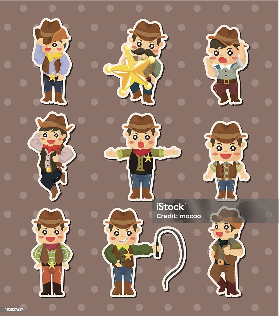 cowboy stickers cowboy stickers - vector illustration Animal Skull stock vector