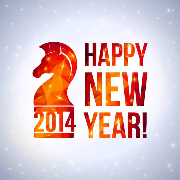 Vector illustration of Happy new year message with 2014 numbers