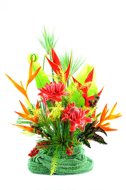istock Flower arrangement with tropical flowers. 452531115