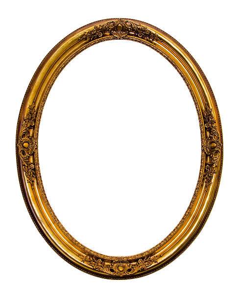 istock Ornamented gold plated empty picture frame Isolated on white bac 452531173