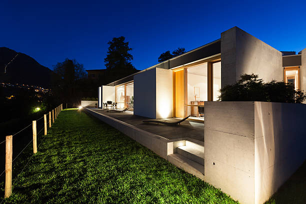 istock Beautiful modern house in cement 452532393