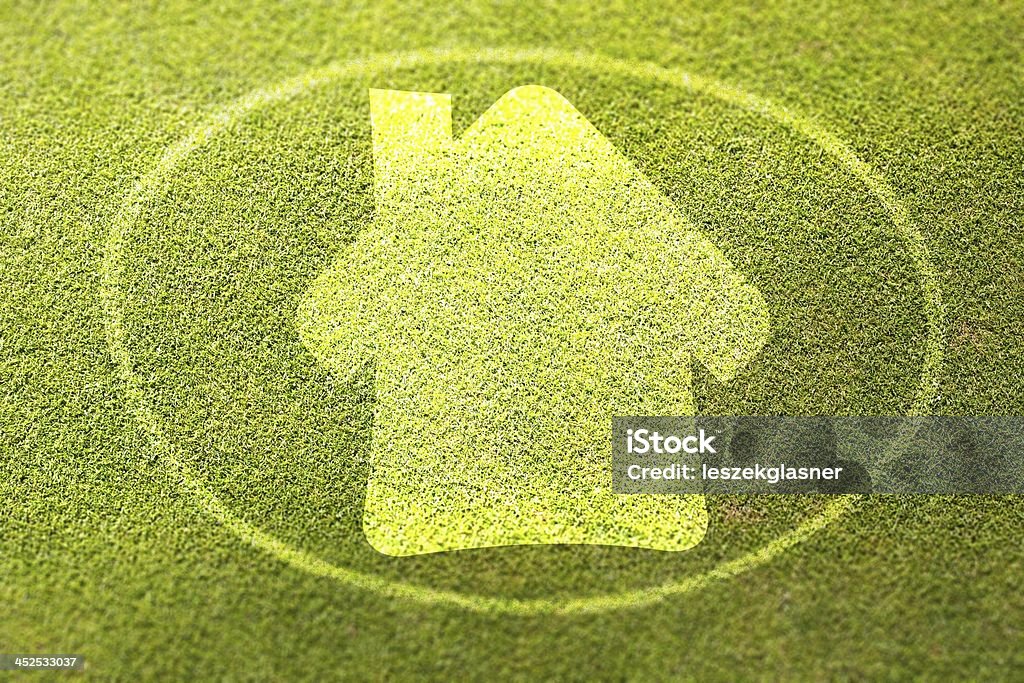 Símbolo de casa na relva verde poster ilustração de eco-friendly house - Royalty-free Abstrato Foto de stock