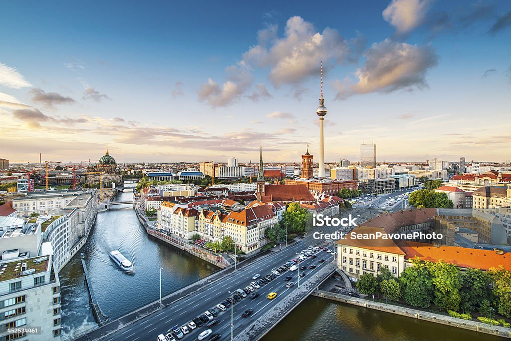 Berlin Cityscape Berlin, Germany viewed from above the Spree River. Berlin Stock Photo