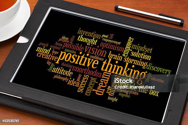 Positive Thinking Word Cloud Stock Photo - Download Image Now - Attitude, Bizarre, Brainstorming