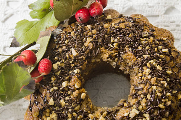 istock Traditional Christmas cake with almonds and chocolate 452537857
