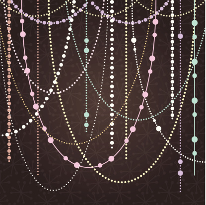 Abstract Vector Background with Hanging Garlands and Lights. Large JPG included. Gradient used in background.