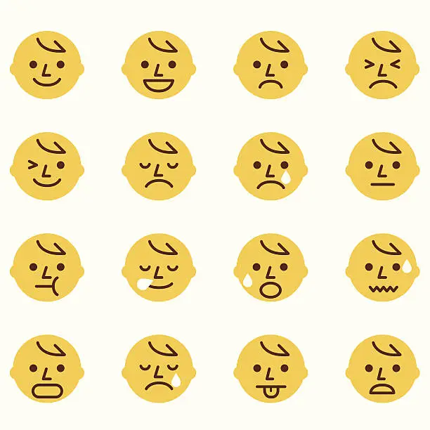 Vector illustration of Emoticons