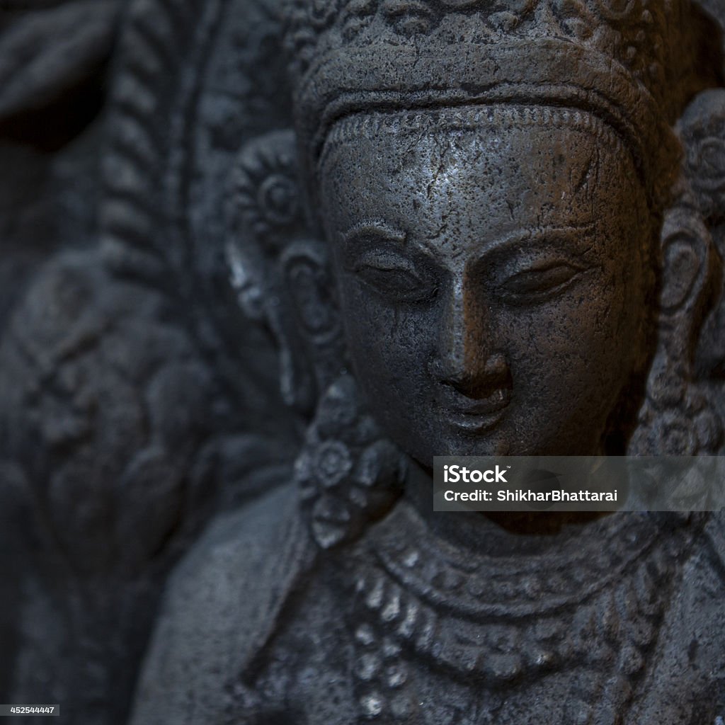 Nahaufnahme, eine Buddha-statue, die in Swayambhunath. - Lizenzfrei Buddha Stock-Foto