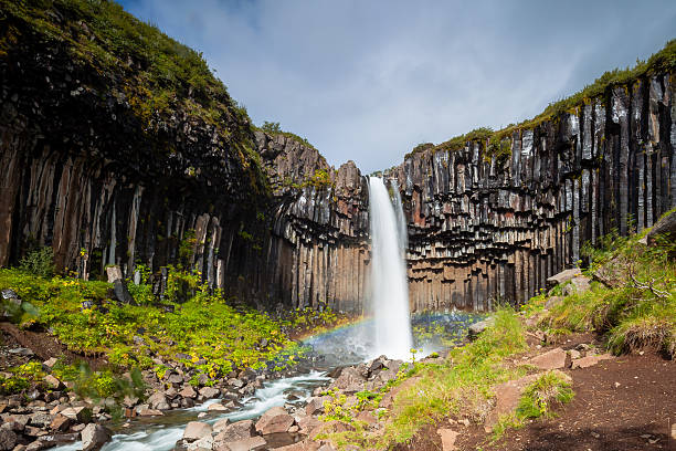 istock Rainbow over Svartifoss waterfall in South Iceland 452545293