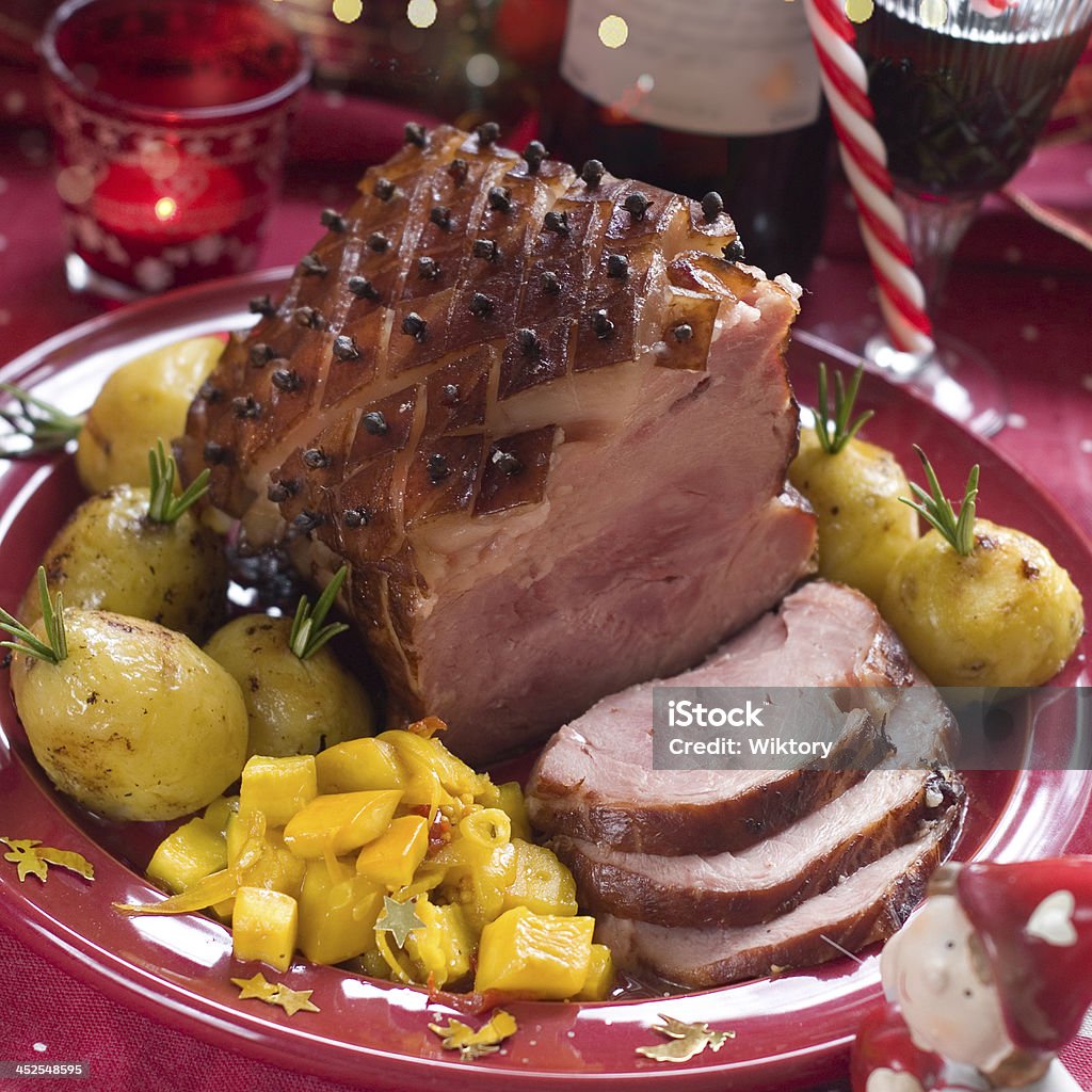 Christmas meat Christmas meat with potato for Holiday dinner, selective focus Baked Stock Photo