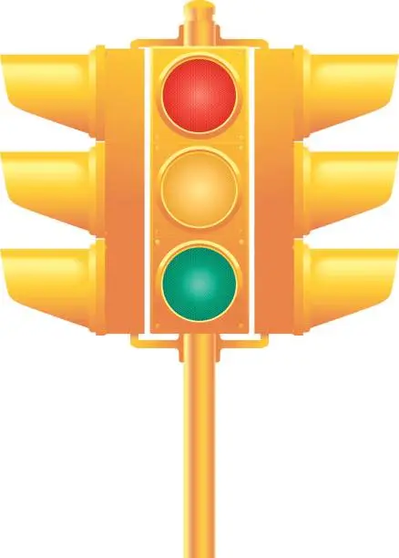 Vector illustration of Traffic lamp