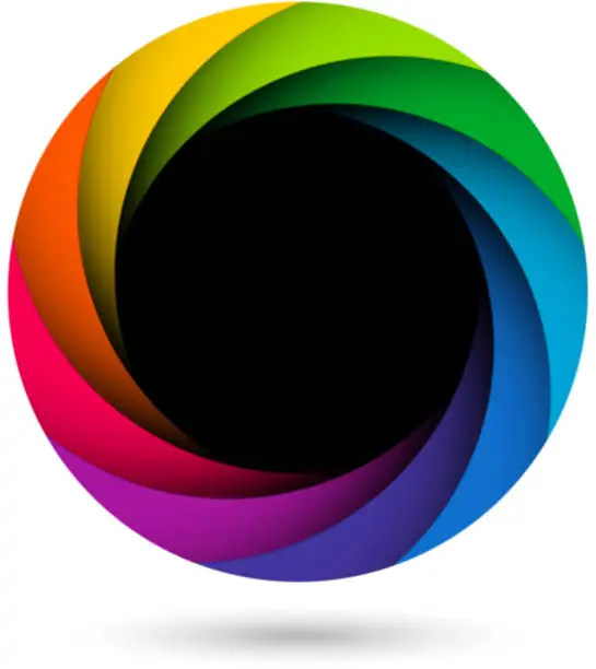 Vector illustration of Colorful camera shutter aperture