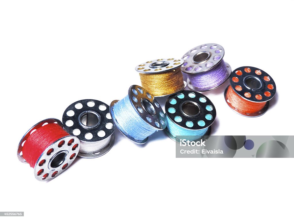 Sewing Bobbins Stock Photo - Download Image Now - Sewing Machine, Spool,  White Background - iStock
