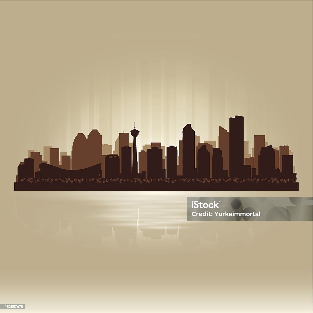 Калгари, Канада коричневый skyline силуэт города - Векторная графика Архитектура роялти-фри