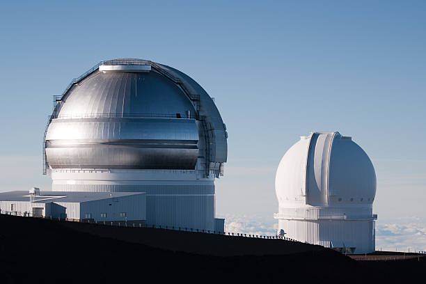 Observatories at the Summit of Mauna Kea stock photo