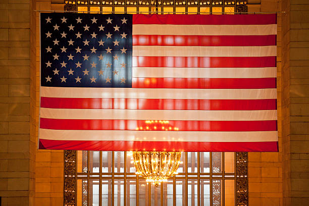 istock American flag in Grand Central Station 452563615