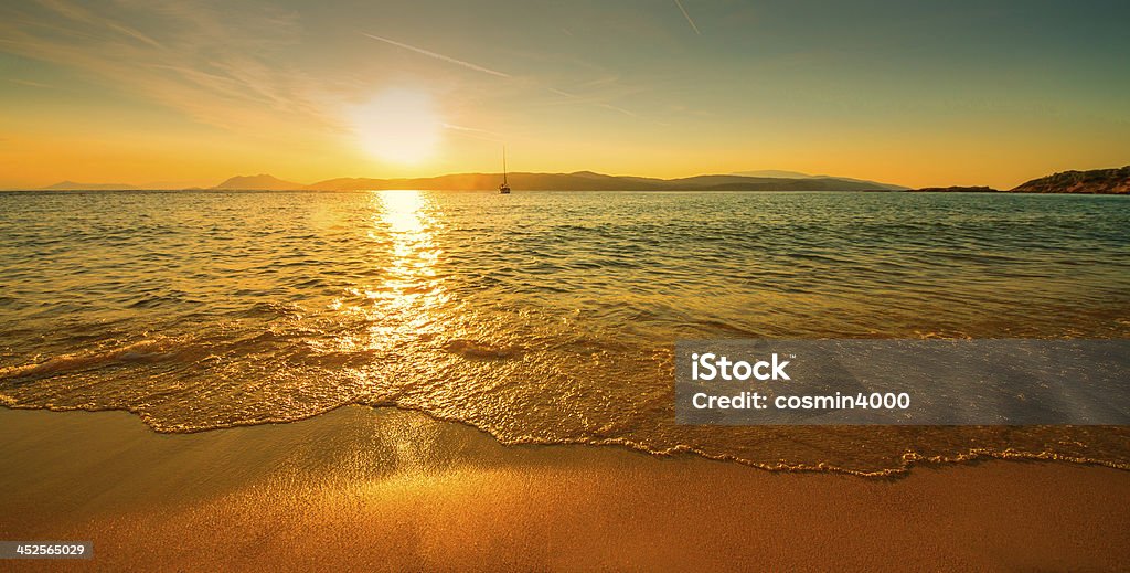 sunset sunny beach sunny beach at sunset Absence Stock Photo