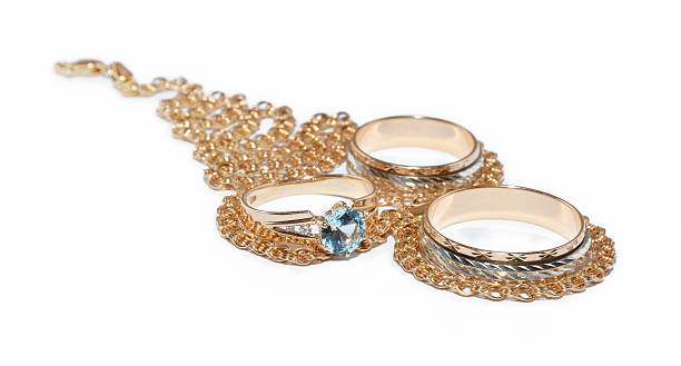 istock Diamond eye of ring over necklace 452566309