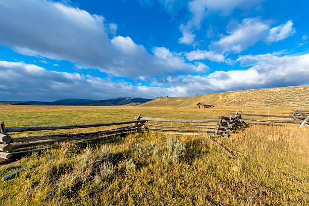 istock Rustic wooden fence and dramatic sky 452568209
