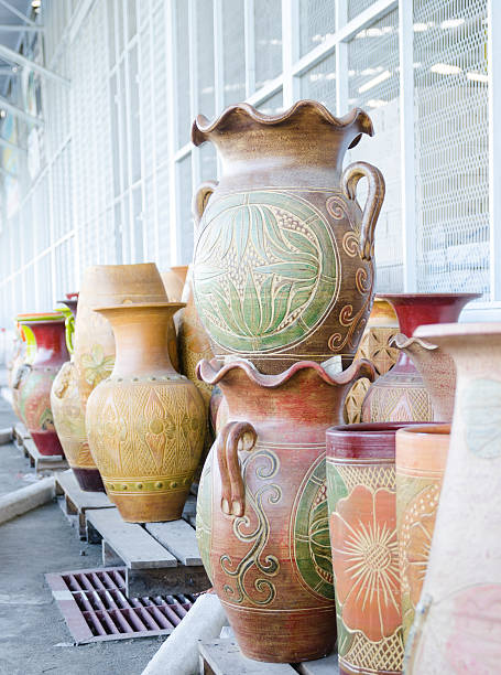 istock Colorful ceramic pots in market 452571043