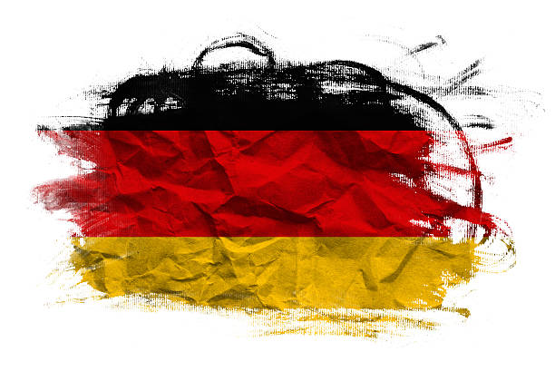 istock Germany flag on Crumpled paper texture 452571185