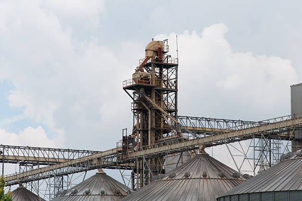 istock storage tanks in rice mill, factory process production line. 452576747