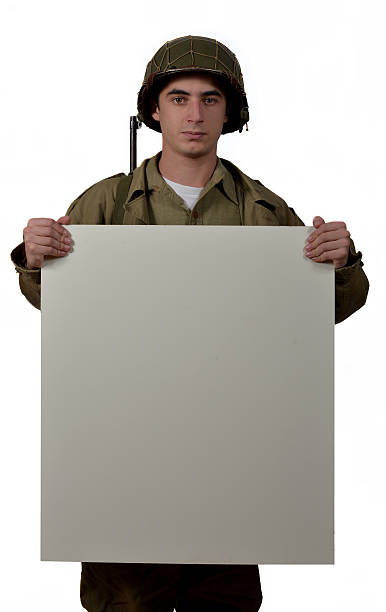 istock young American soldier shows a sign 452578135