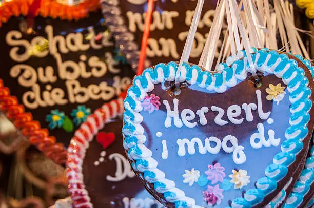 heartshaped gingerbread sold on the Beer Fest in Munich