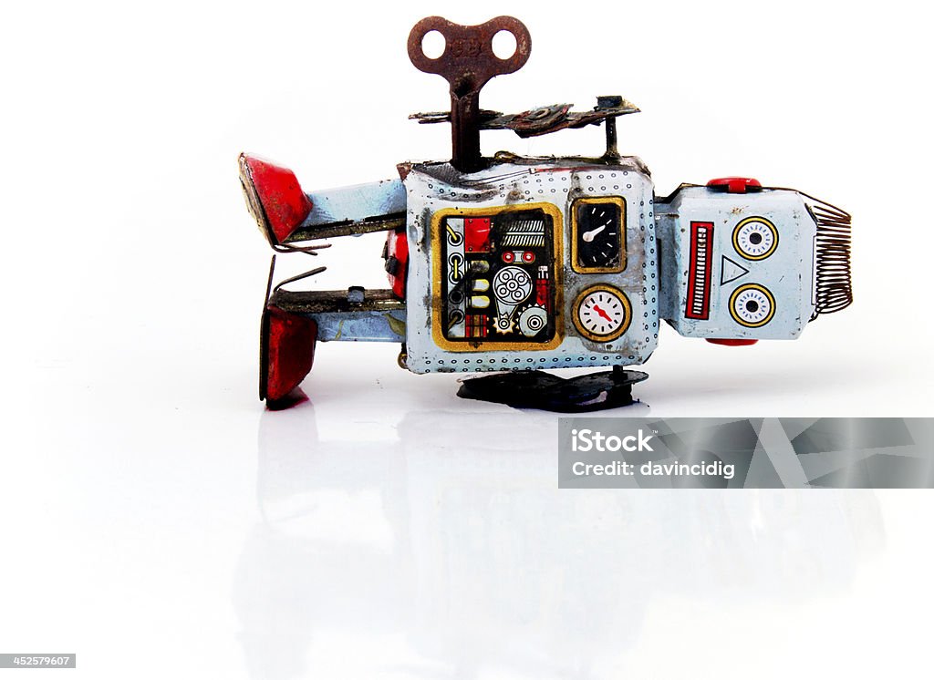 robot concept burnt out Mental Burnout Stock Photo