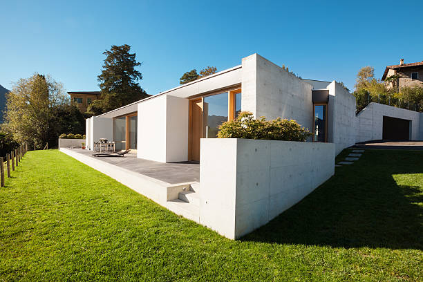 istock Beautiful modern house in cement 452580357