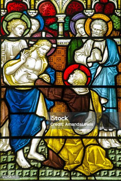 Doubting Thomas Stained Glass Window Stock Photo - Download Image Now - Uncertainty, Jesus Christ, Stained Glass