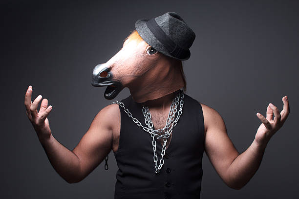 Horse head people.