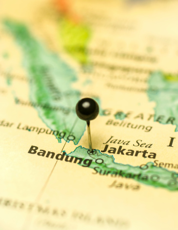 Mapa de viajes de Macro de Jakarta Bandung Java photo