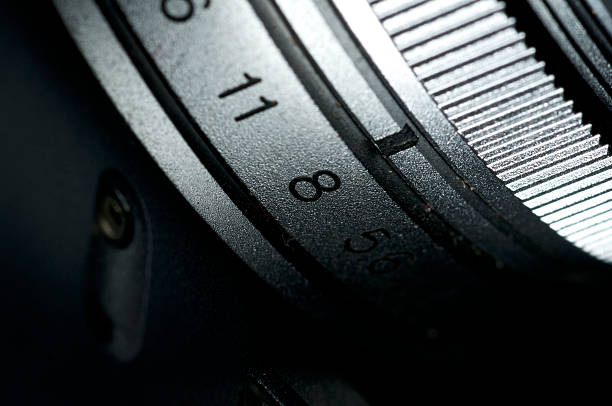 istock Number 8 on metallic aperture rind of camera 452591413