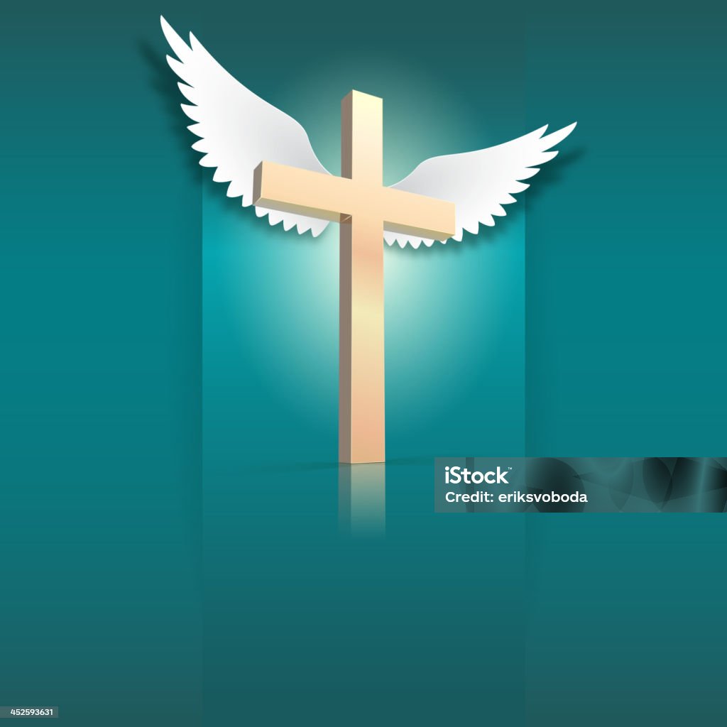 Croix et des ailes de poulet - clipart vectoriel de Ange libre de droits