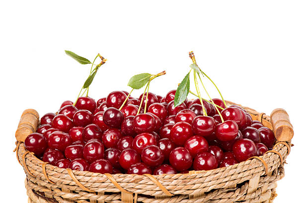 istock Sweet juicy cherry in basket 452596073
