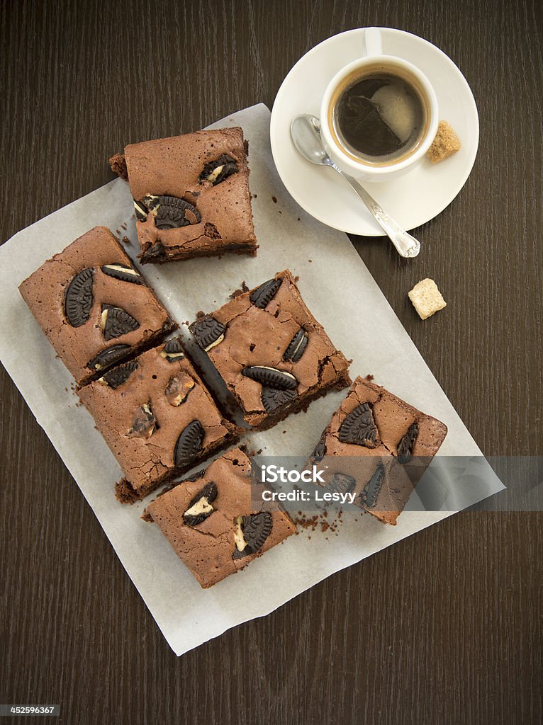 Chocolate brownie cake. Backgrounds Stock Photo