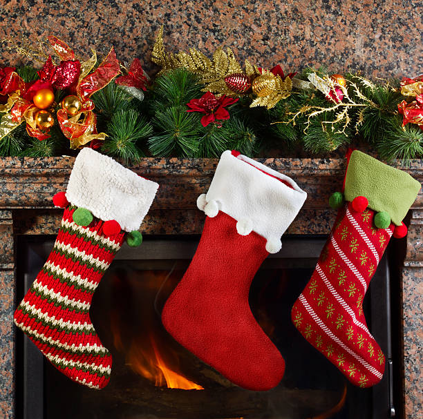 Christmas stocking stock photo