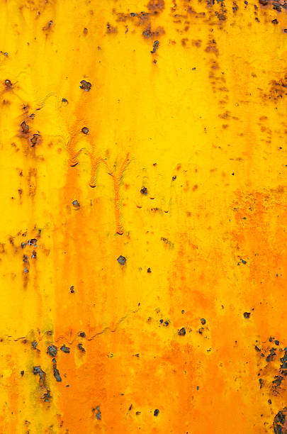 old cracked peeling paint grunge background orange yellow rust #4 stock photo