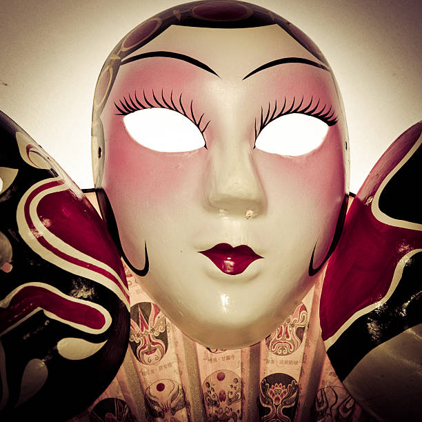 máscara chinesa antiga ópera - beijing opera mask china - fotografias e filmes do acervo
