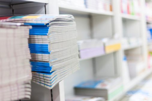 Closeup of library books